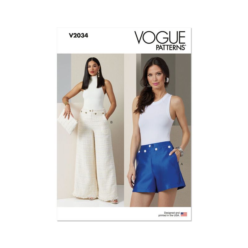 Patron Vogue 2034 Y5 - Short ou pantalon style marin