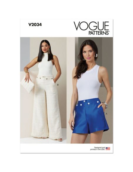 Patron Vogue 2034 Y5 - Short ou pantalon style marin