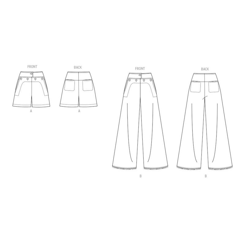 Patron Vogue 2034 Y5 - Short ou pantalon style marin