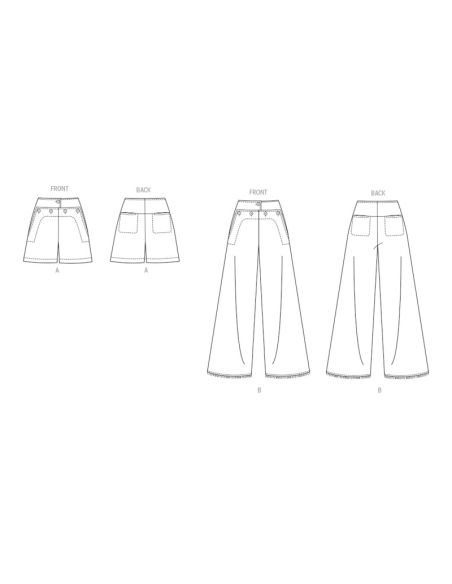 Patron Vogue 2034 Y5 - Short ou pantalon style marin