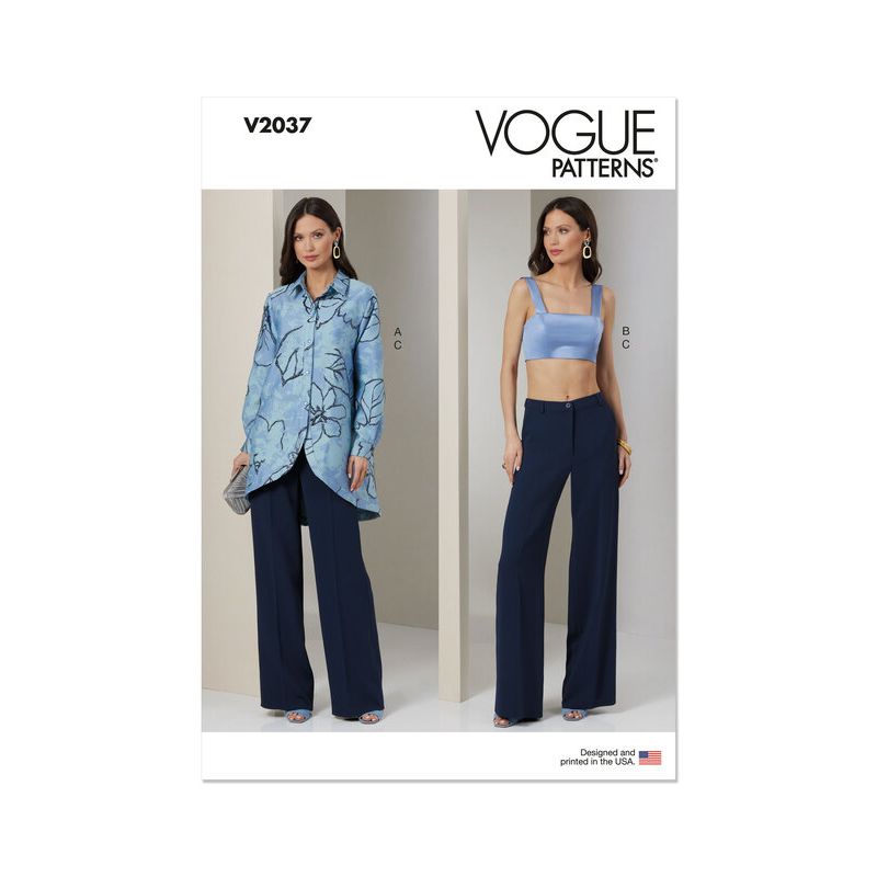 Patron Vogue 2037 Y5 - Chemise, crop top et pantalon