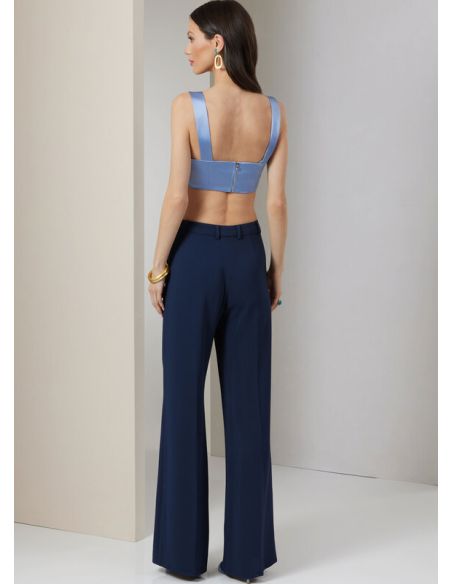 Patron Vogue 2037 Y5 - Chemise, crop top et pantalon
