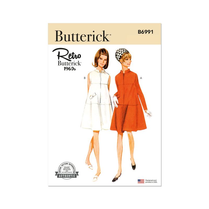Patron Butterick 6991/Y5 - Robe une pièce Vintage Butterick des années 1960