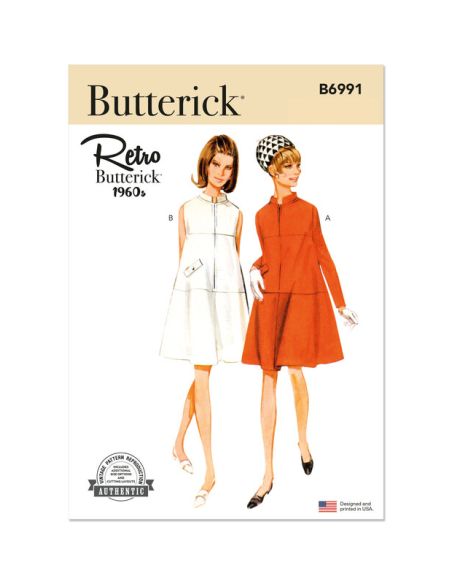 Patron Butterick 6991/Y5 - Robe une pièce Vintage Butterick des années 1960