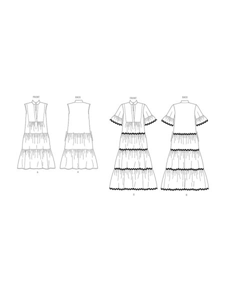 Patron Butterick 6993/K5 - Robes amples avec col montant
