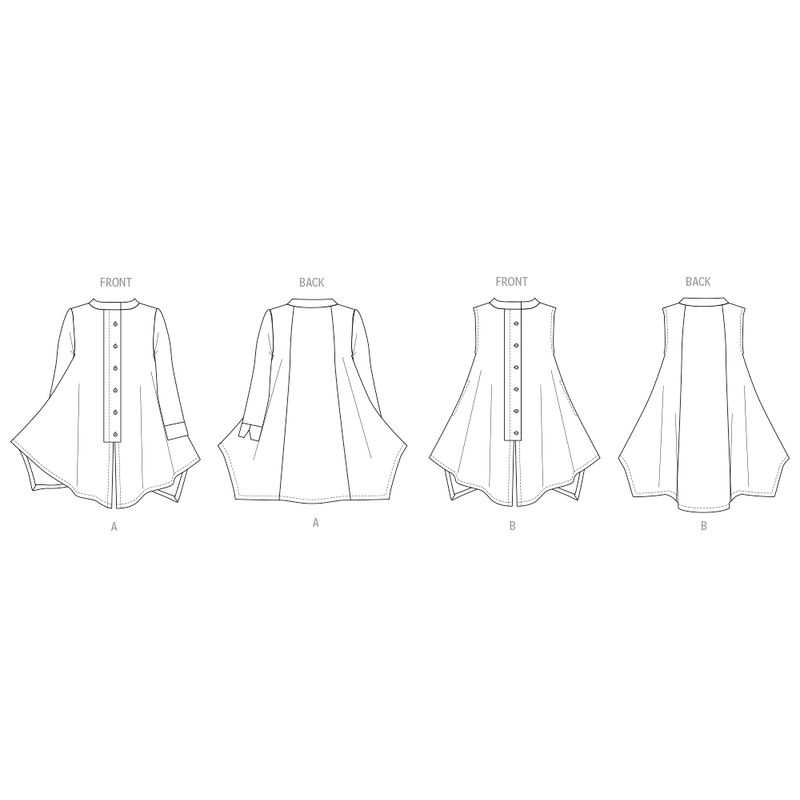 Patron Butterick 6995/Y5 - Hauts à pied de col