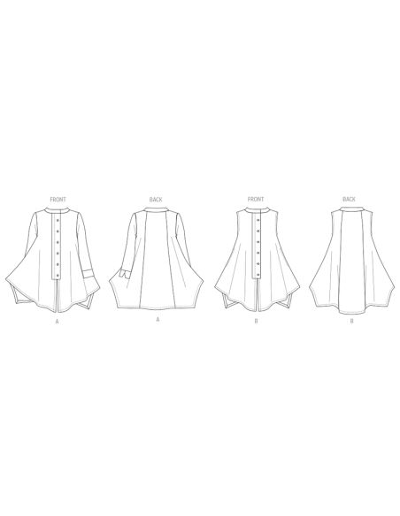 Patron Butterick 6995/Y5 - Hauts à pied de col