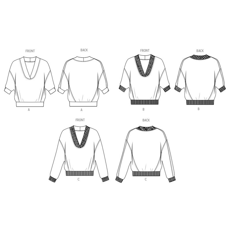 Patron Butterick 6996/Y5 - Hauts amples