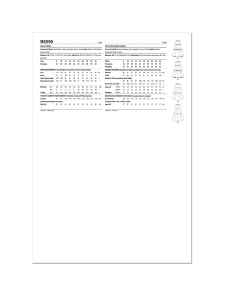 Patron Butterick 6999/Y5 - Jupes amples