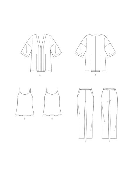 Patron Butterick 7001/H5 - Veste, caraco et pantalon