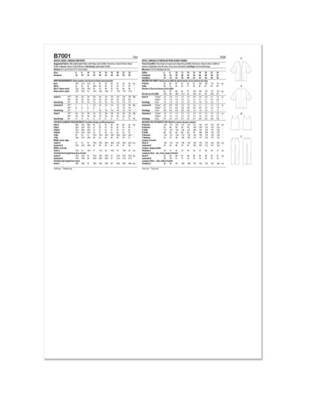 Patron Butterick 7001/H5 - Veste, caraco et pantalon