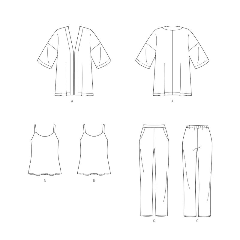 Patron Butterick 7001/U5 - Veste, caraco et pantalon