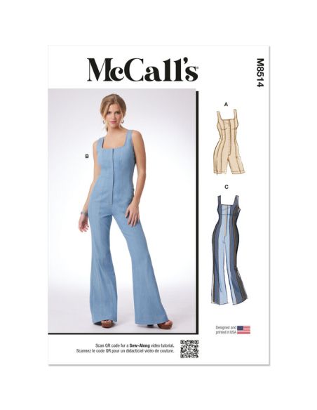 Patron McCall's 8514.BB - Rompers et combinaisons corset