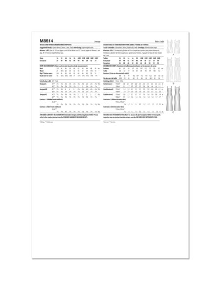 Patron McCall's 8514.BB - Rompers et combinaisons corset