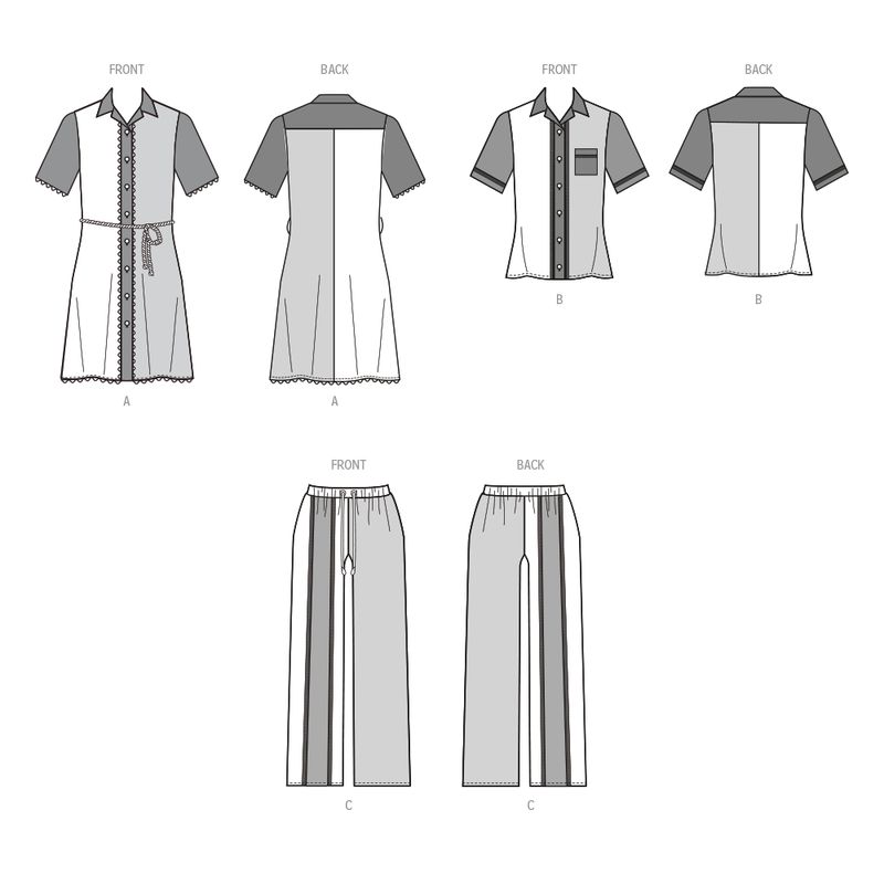 Patron McCall's 8515.Y5 - Robe Chemisier, top et pantalon