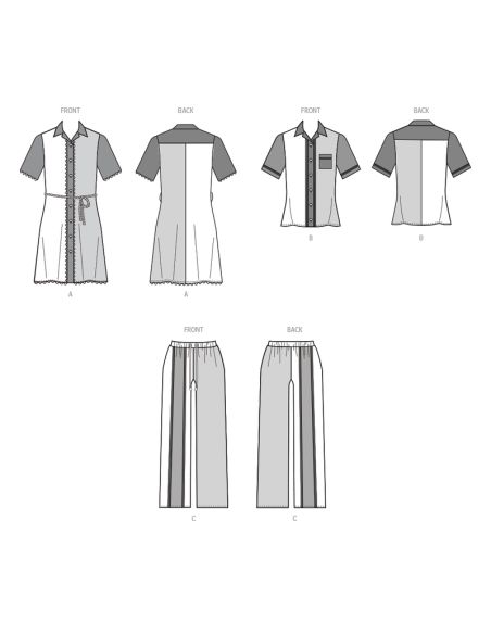 Patron McCall's 8515.Y5 - Robe Chemisier, top et pantalon