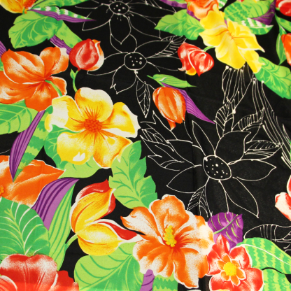 Paréo - Hibiscus fond noir
