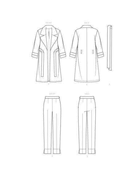 Patron KnowMe 2001.W3 - Manteau oversize et pantalon taille haute