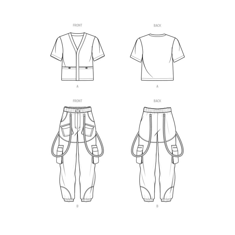 Patron KnowMe 2047.AA - Chemise et pantalon de jogging pour hommes