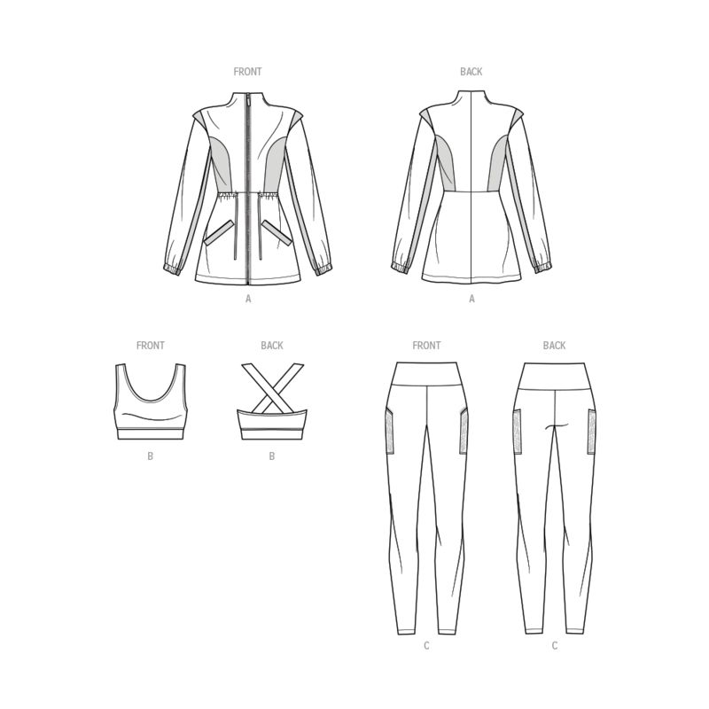 Patron KnowMe 2051.K5 - Veste, haut brassière et leggings