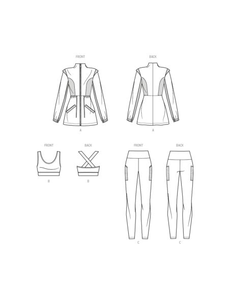 Patron KnowMe 2051.K5 - Veste, haut brassière et leggings