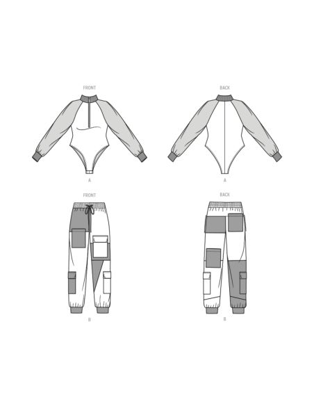 Patron KnowMe 2055.K5 - Bodysuit et pantalons cargo