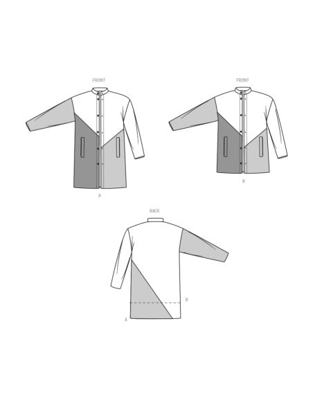Patron KnowMe 2058.U5 - Manteau asymétrique