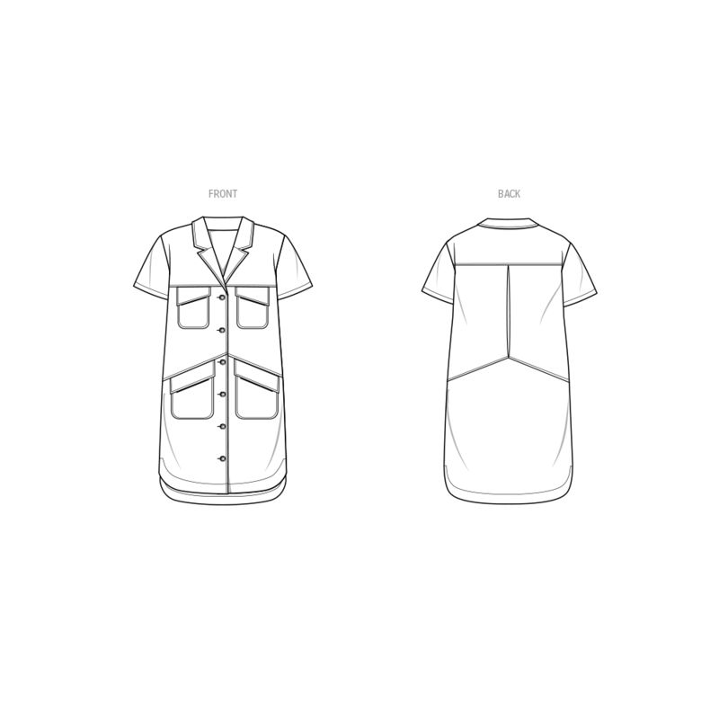Patron KnowMe 2068.K5 - Robe chemise cargo