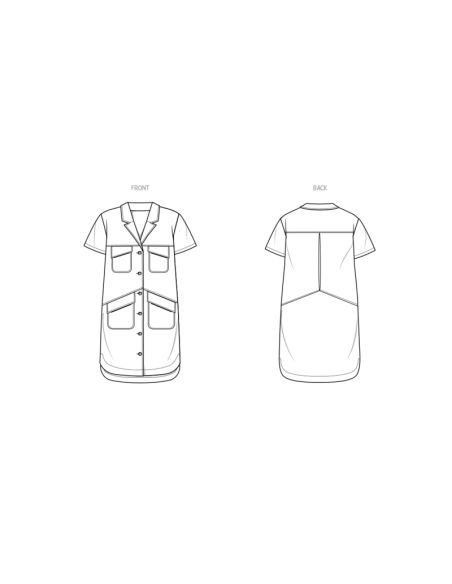 Patron KnowMe 2068.K5 - Robe chemise cargo
