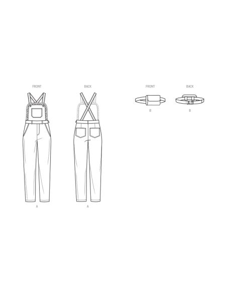 Patron KnowMe 2083.W3 - Salopette et sac ceinture