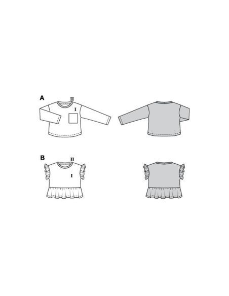 Patron Burda 9223 - Sweat-shirt pour enfants