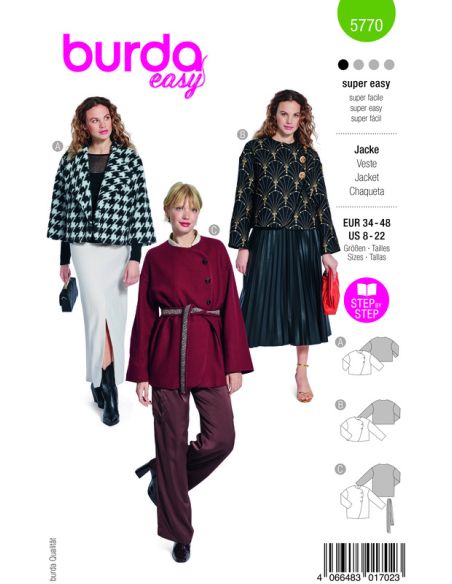 Patron Burda 5770 - Vestes tendances