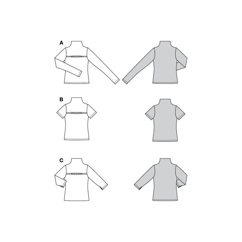 Patron Burda 5774  - T-shirt et col roulé