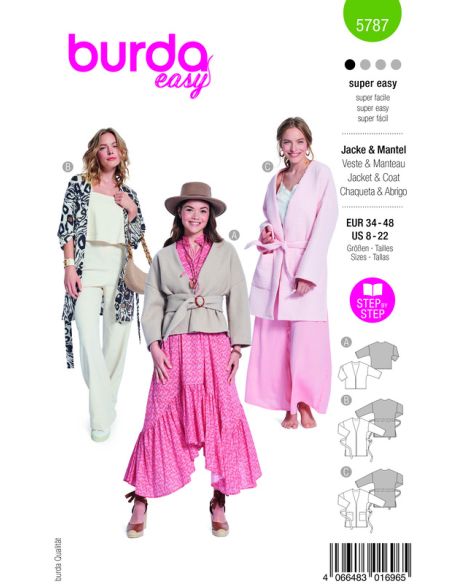 Patron Burda 5787 - Vestes tendances