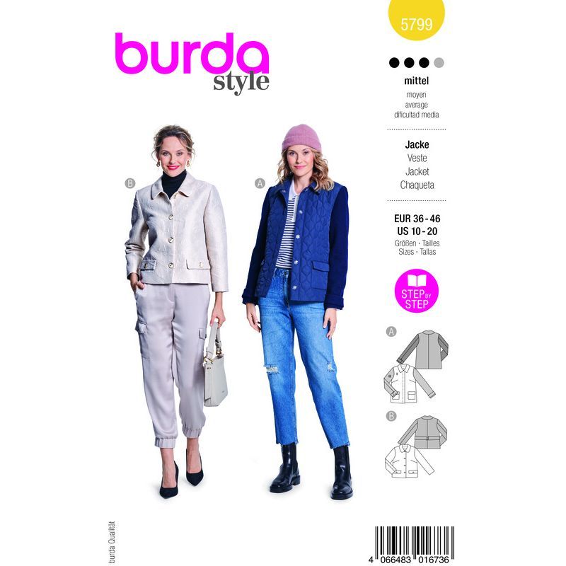 Patron Burda 5799 - Veste tendance