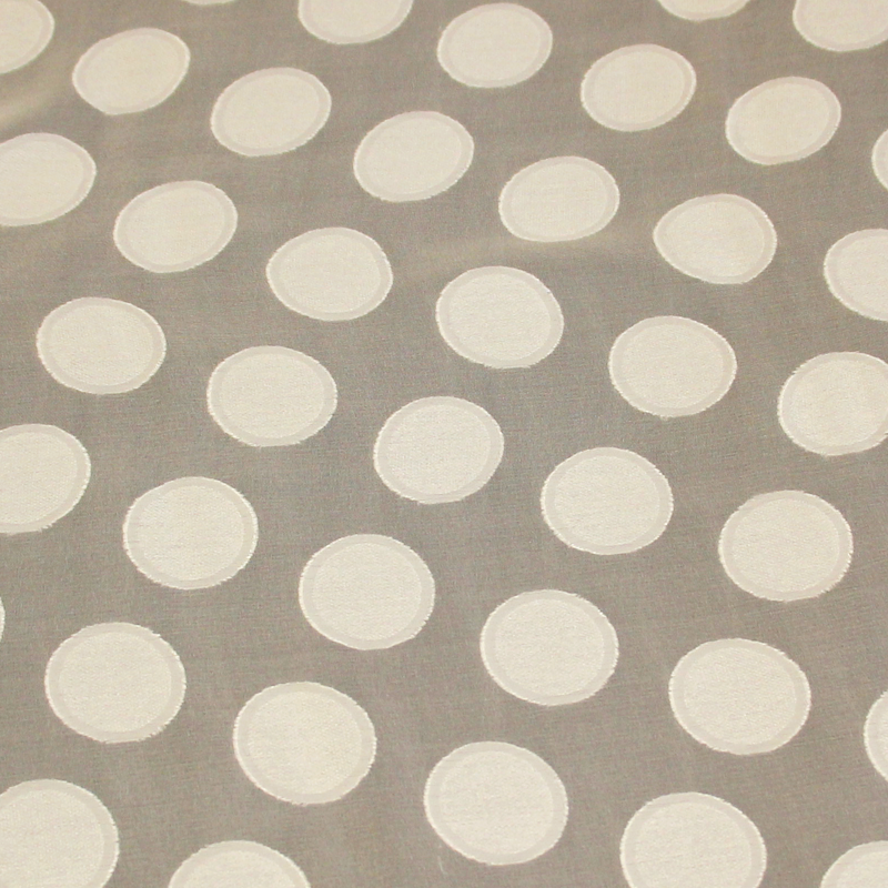 Mousseline 100% soie jacquard - Rond écru