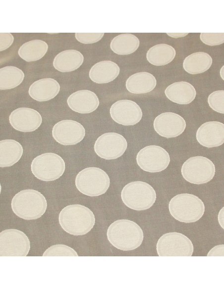 Mousseline 100% soie jacquard - Rond écru