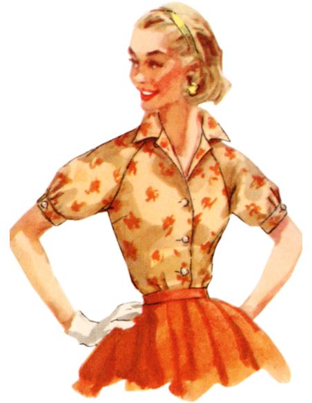 Patron Simplicity 9818.H5 (34-42) - Blouses vintage des années 1950