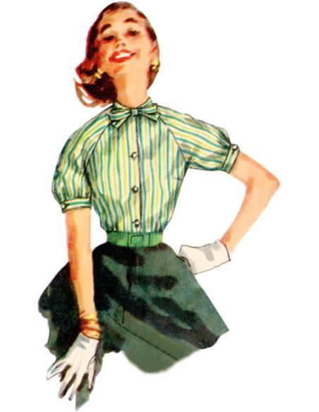 Patron Simplicity 9818.R5 (42-50) - Blouses vintage des années 1950