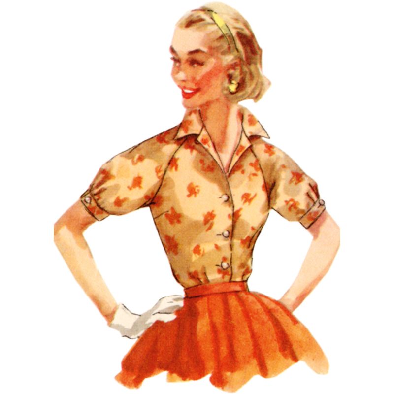 Patron Simplicity 9818.R5 (42-50) - Blouses vintage des années 1950