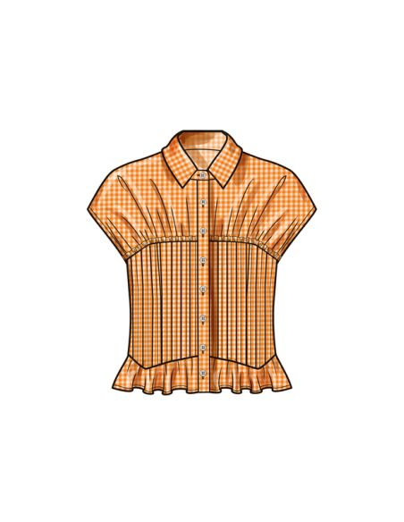 Patron Simplicity 9821.U5 (44-52) - Blouse pour femmes avec variations de col, manches et ourlet