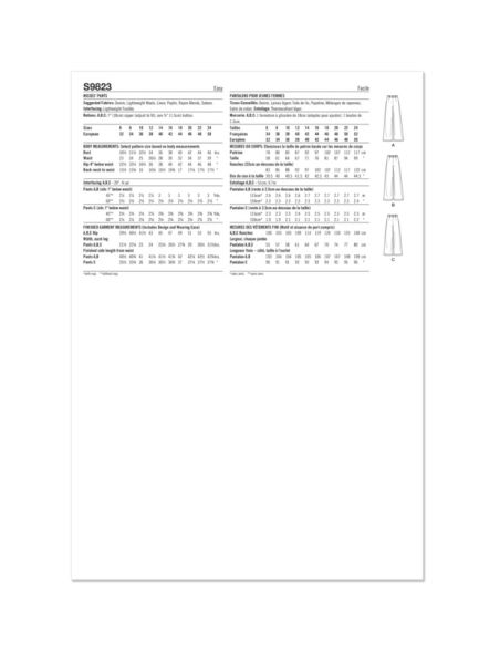 Patron Simplicity 9823.U5 (44-52) - Pantalon pour femmes