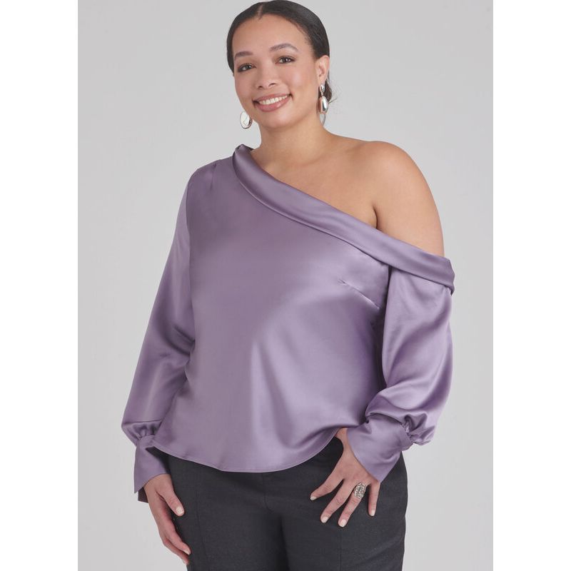 Patron Simplicity 9851.W2 (48-56) - Hauts pour femmes avec variations de manches
