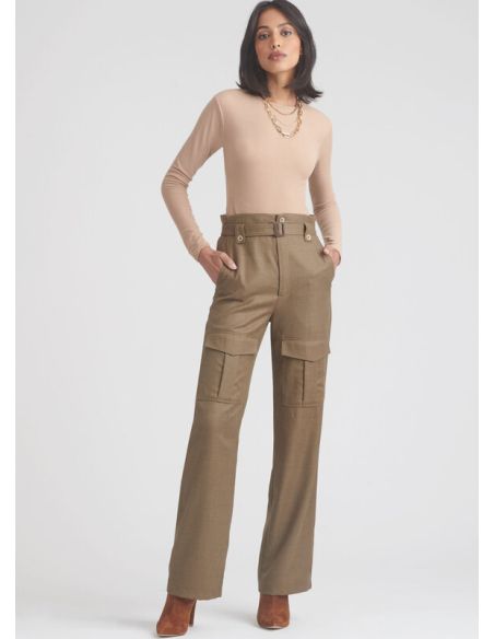 Patron Simplicity 9852.K5 (36-44) - Pantalon cargo pour femmes avec ceinture