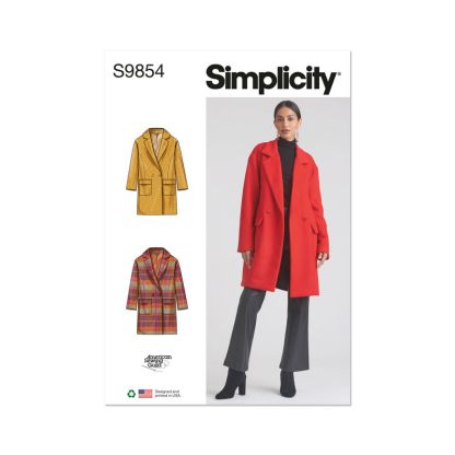 Patron Simplicity 9854.Y5 (46-54) - Manteau doublé pour femmes