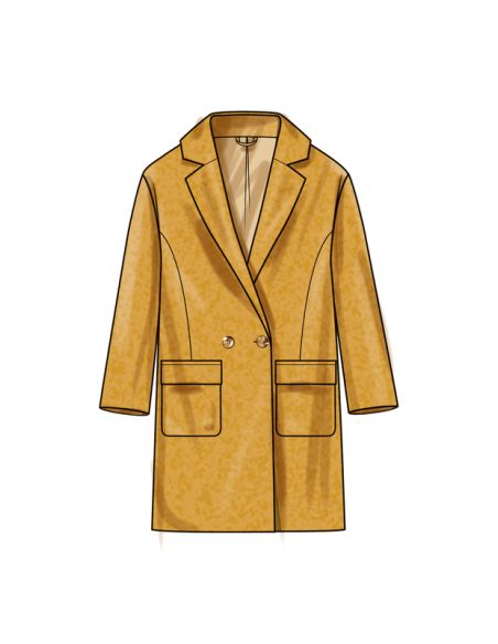 Patron Simplicity 9854.Y5 (46-54) - Manteau doublé pour femmes
