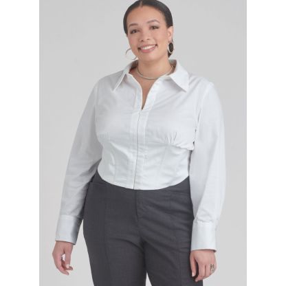 Patron Simplicity 9855.W2 (48-56) - Haut corseté et pantalon ajusté pour femmes 2