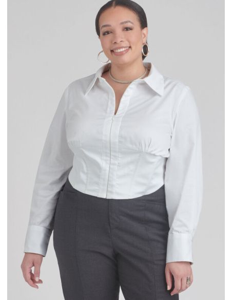 Patron Simplicity 9855.W2 (48-56) - Haut corseté et pantalon ajusté pour femmes