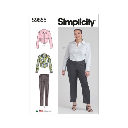 Patron Simplicity 9855.W3 (58-66) - Haut corseté et pantalon ajusté pour femmes