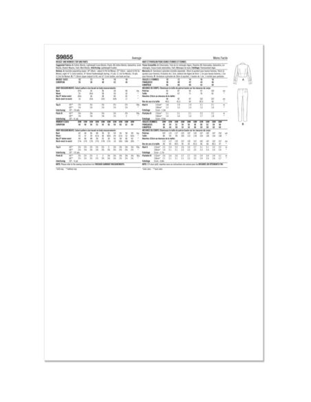 Patron Simplicity 9855.W3 (58-66) - Haut corseté et pantalon ajusté pour femmes